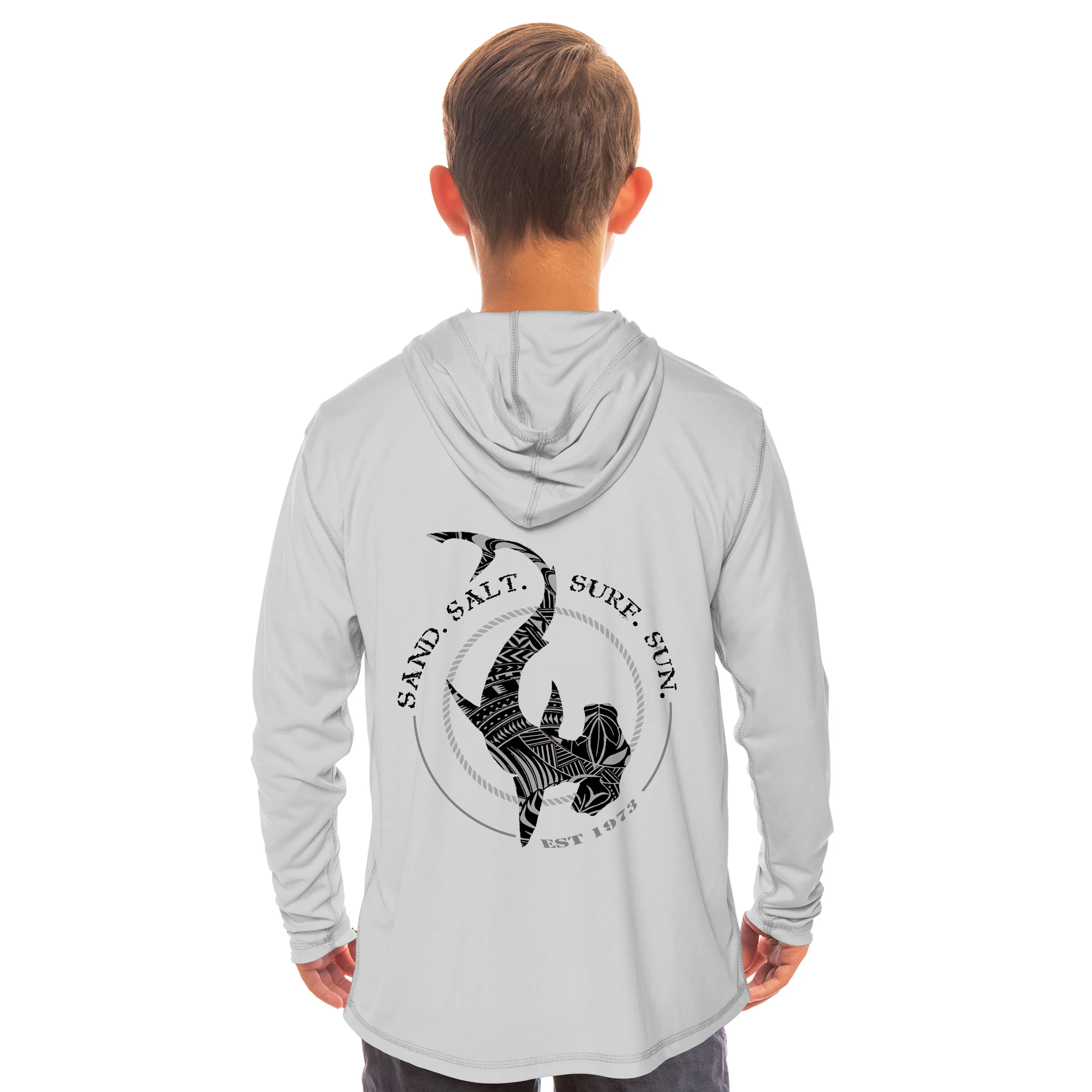 Tribal Polynesian Hammerhead Youth Solar Hoodie