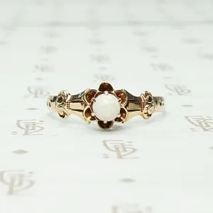 Tulip Set Opal Solitaire Ring