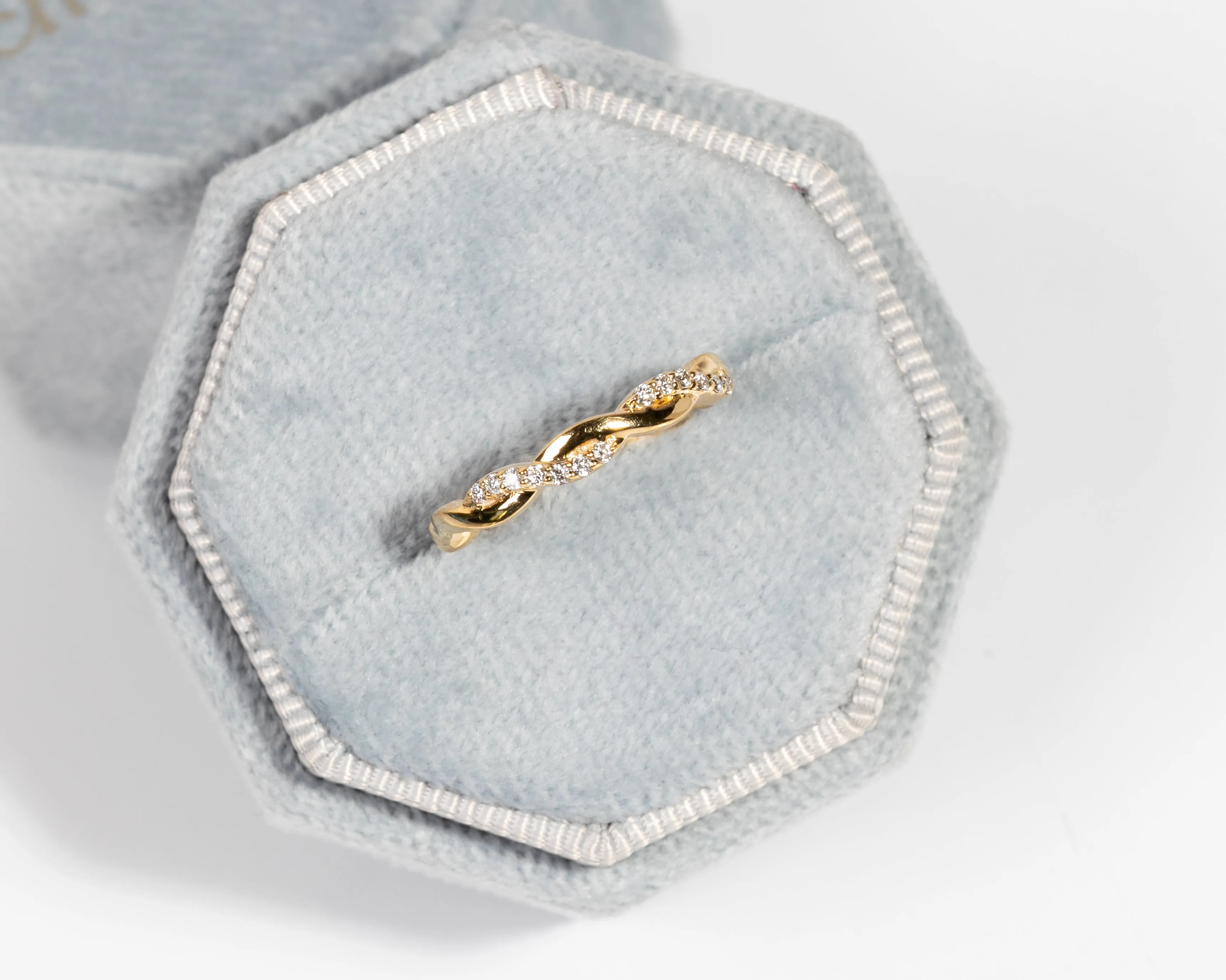 Twisted Band Gemstone Ring