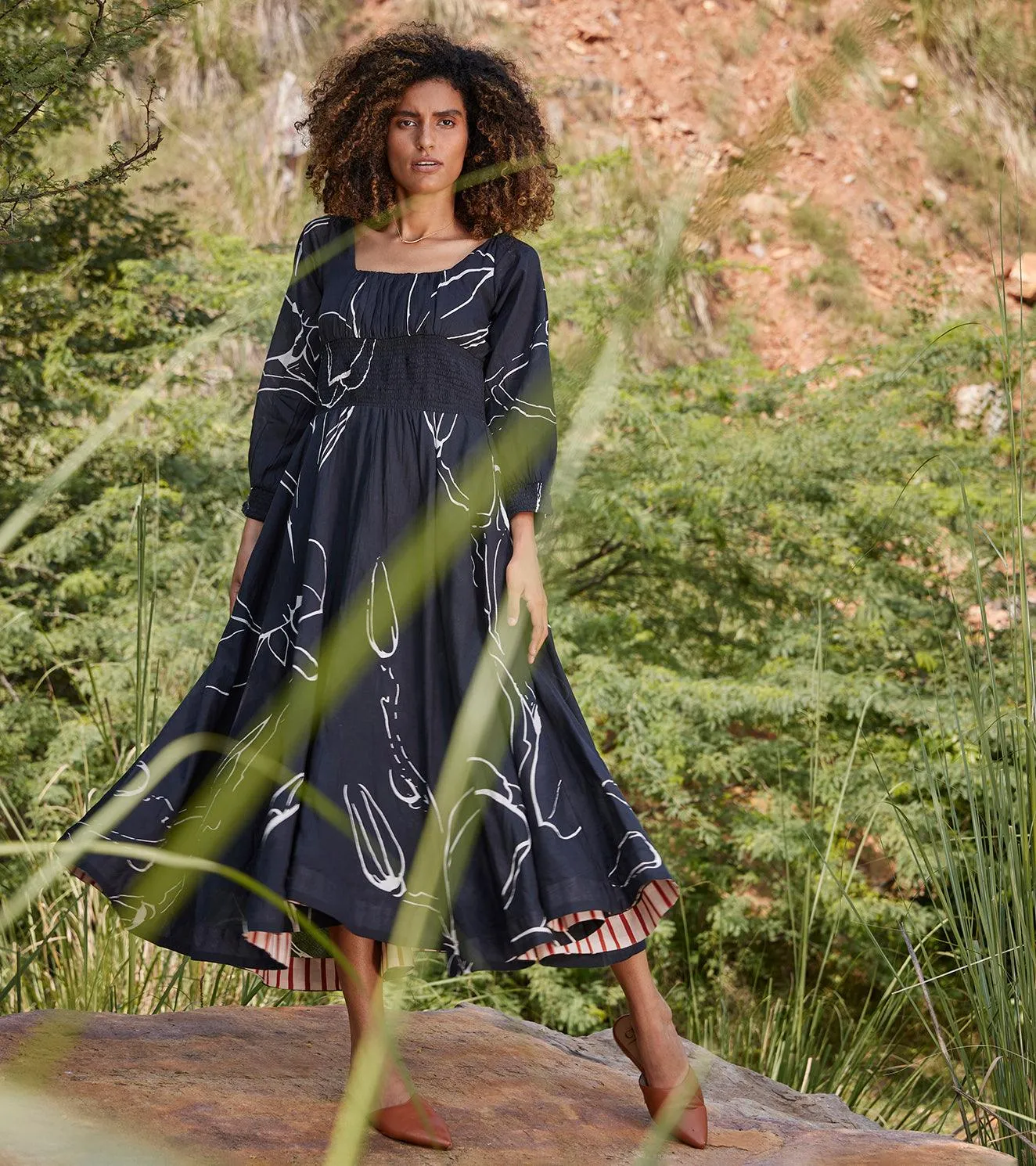 Under Her Gaze Midi Dress