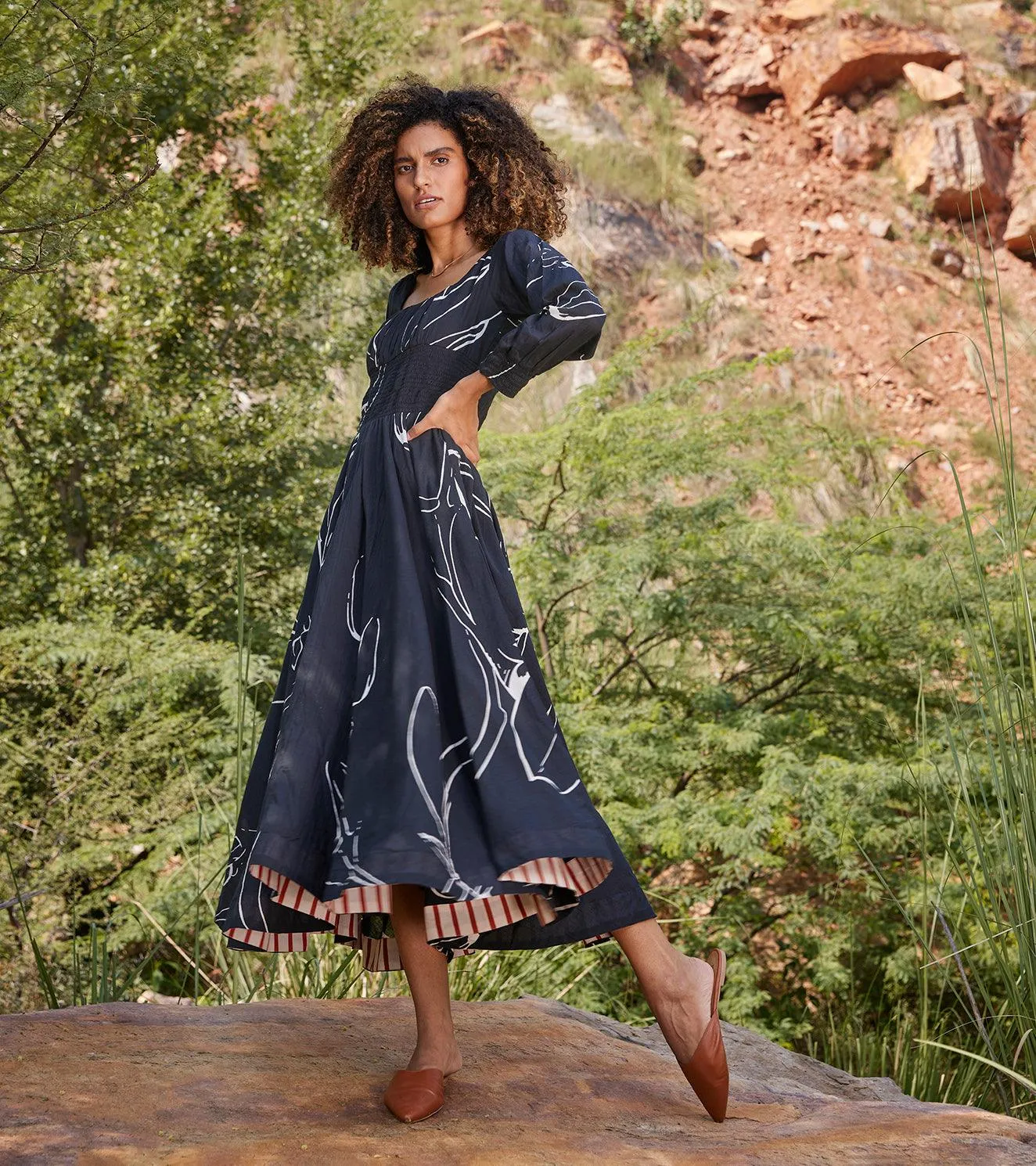 Under Her Gaze Midi Dress