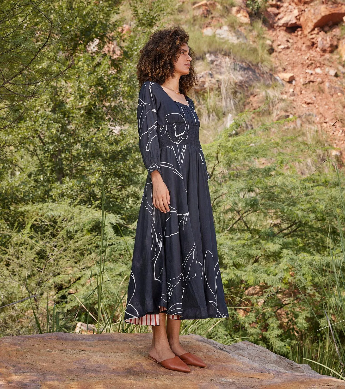 Under Her Gaze Midi Dress
