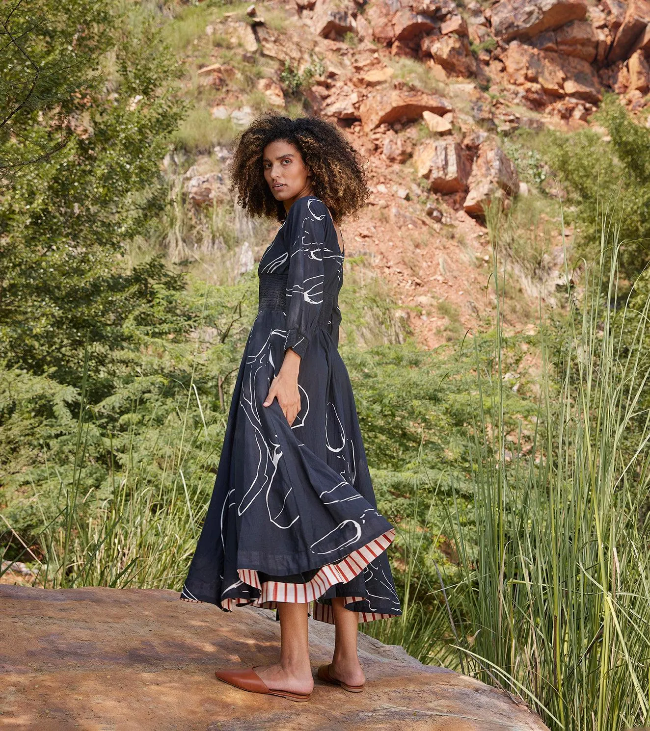 Under Her Gaze Midi Dress