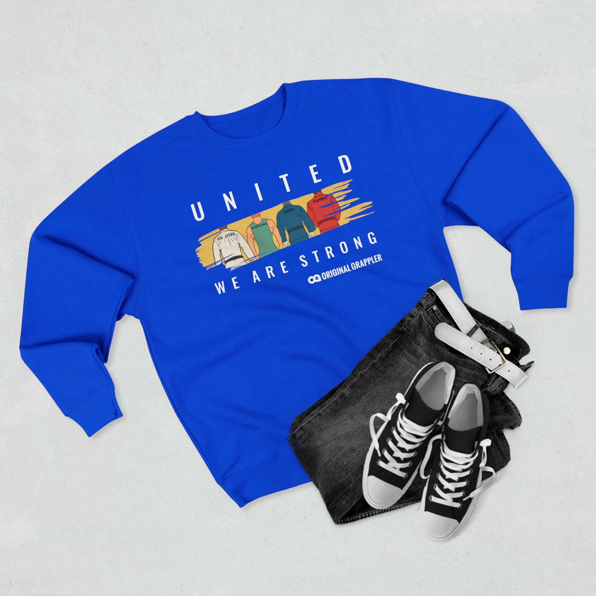 United We Are Strong Unisex Crewneck Sweatshirt - Inspirational Sweatshirt for Team Spirit