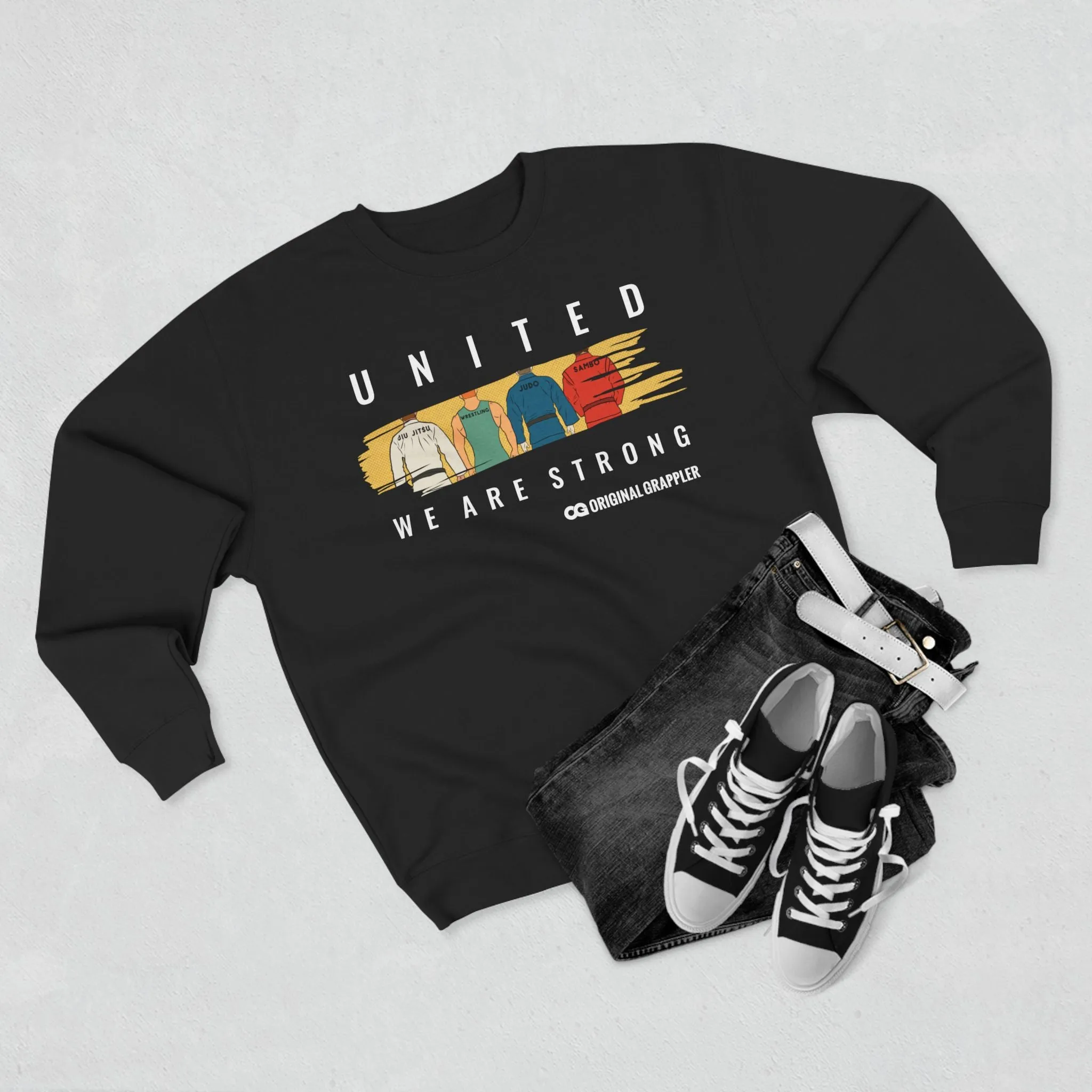 United We Are Strong Unisex Crewneck Sweatshirt - Inspirational Sweatshirt for Team Spirit