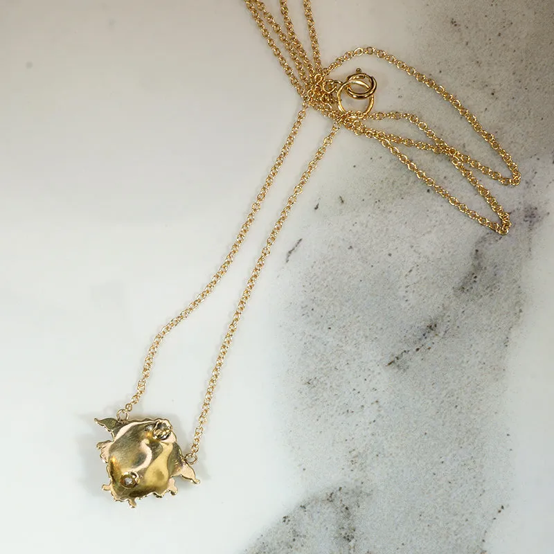 Verdant Green Man with Diamond Necklace
