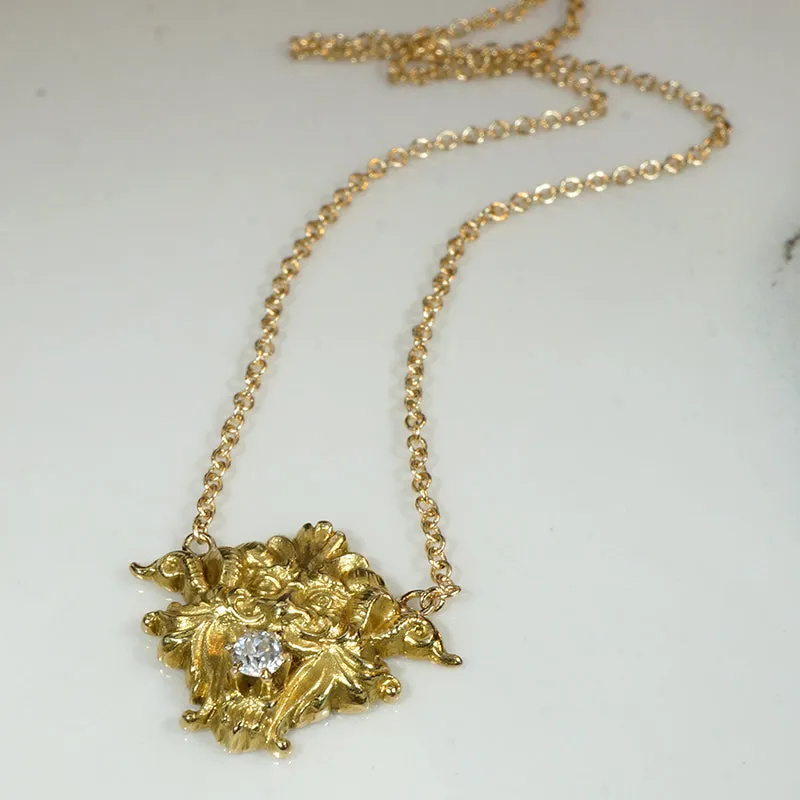 Verdant Green Man with Diamond Necklace
