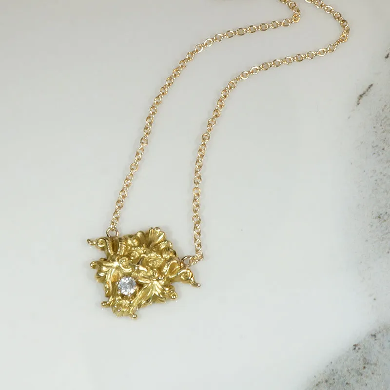 Verdant Green Man with Diamond Necklace