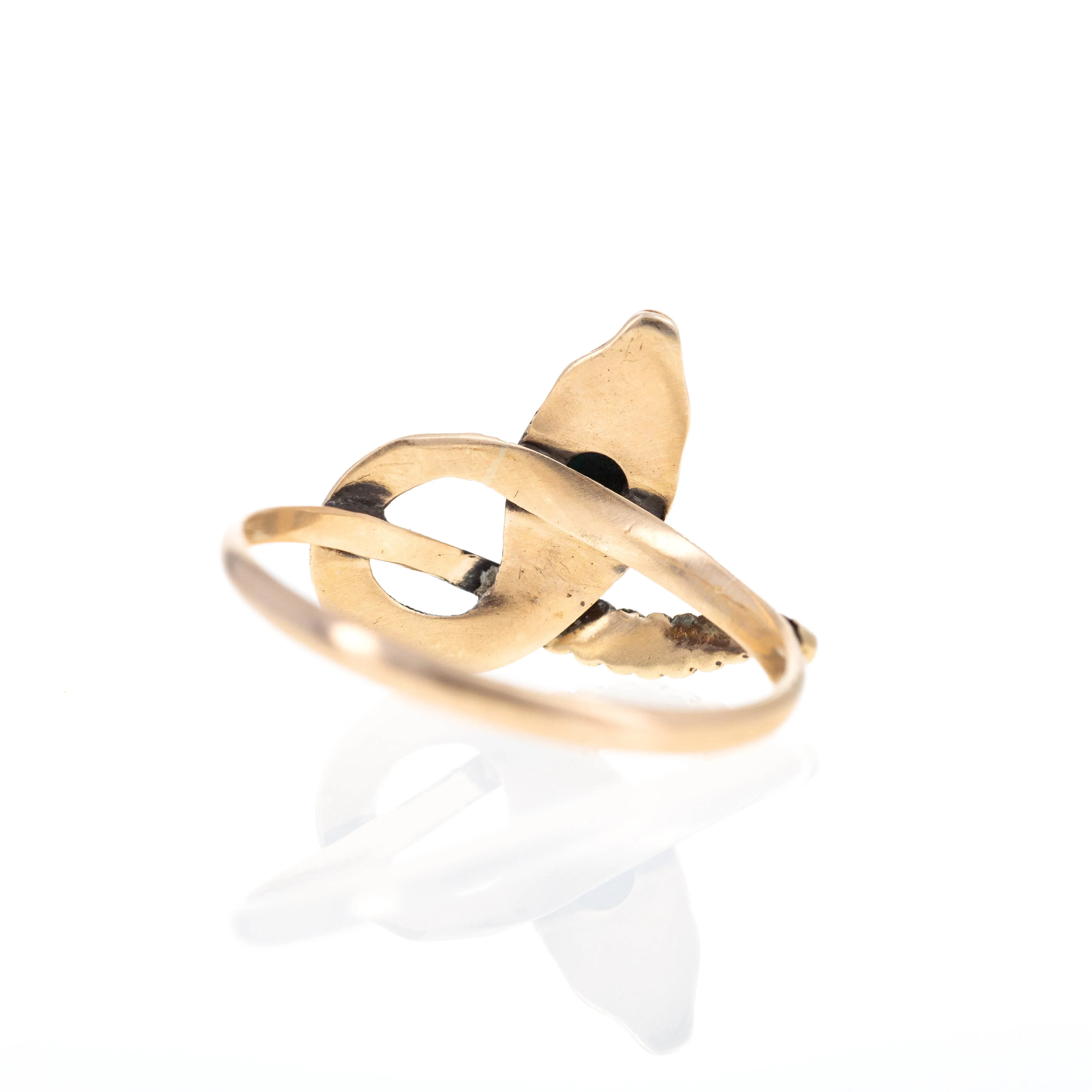 Victorian 10K Yellow Gold Turquoise and Citrine Snake Ring