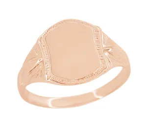 Victorian 14 Karat Rose Gold Small Pinky Signet Ring