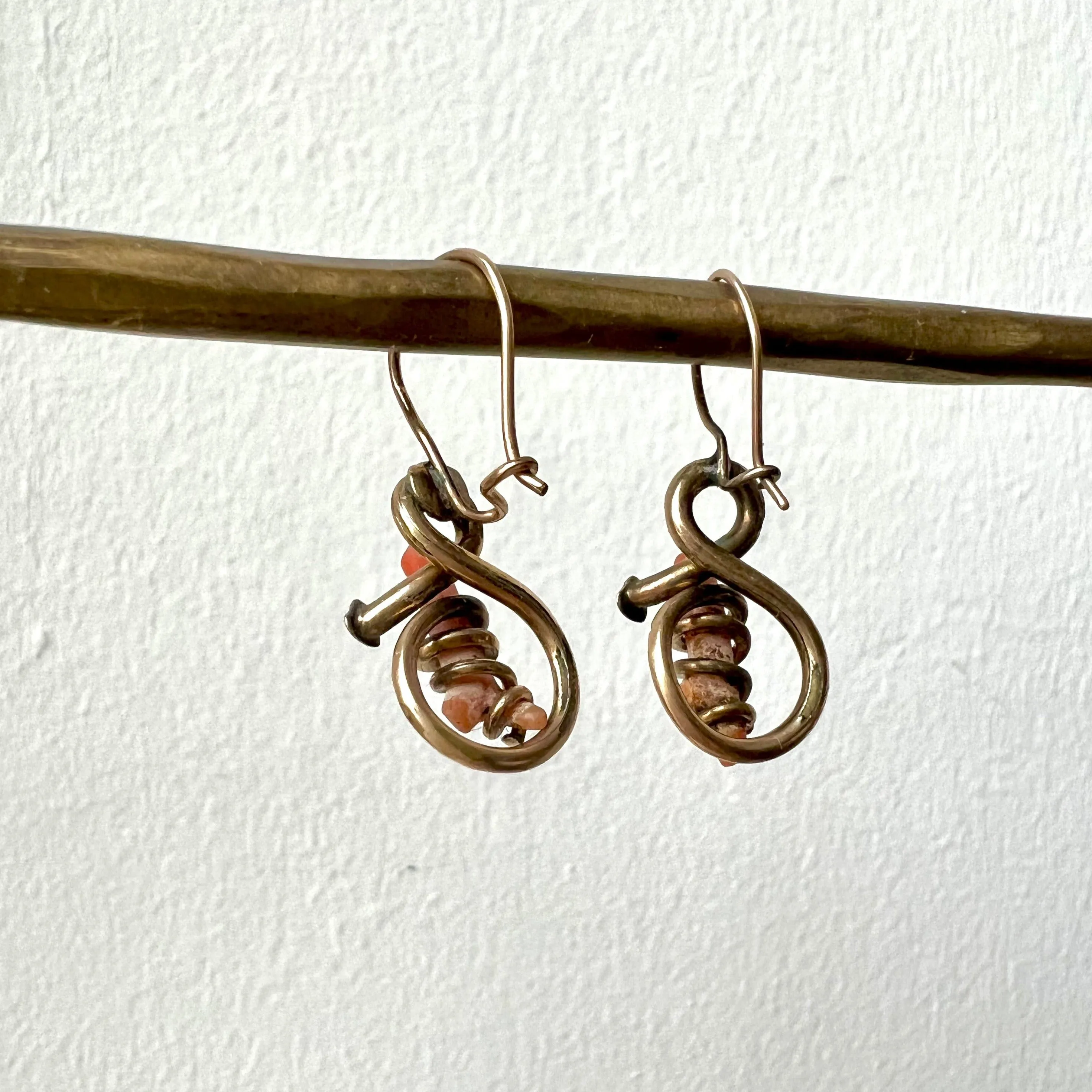 Victorian Coral Knot Earrings