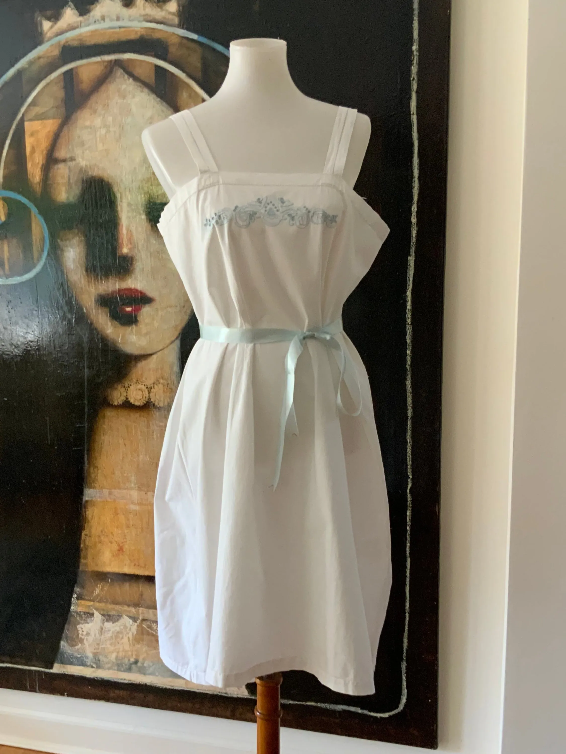 Victorian Cotton Underdress Embroidered- 1800 - XL