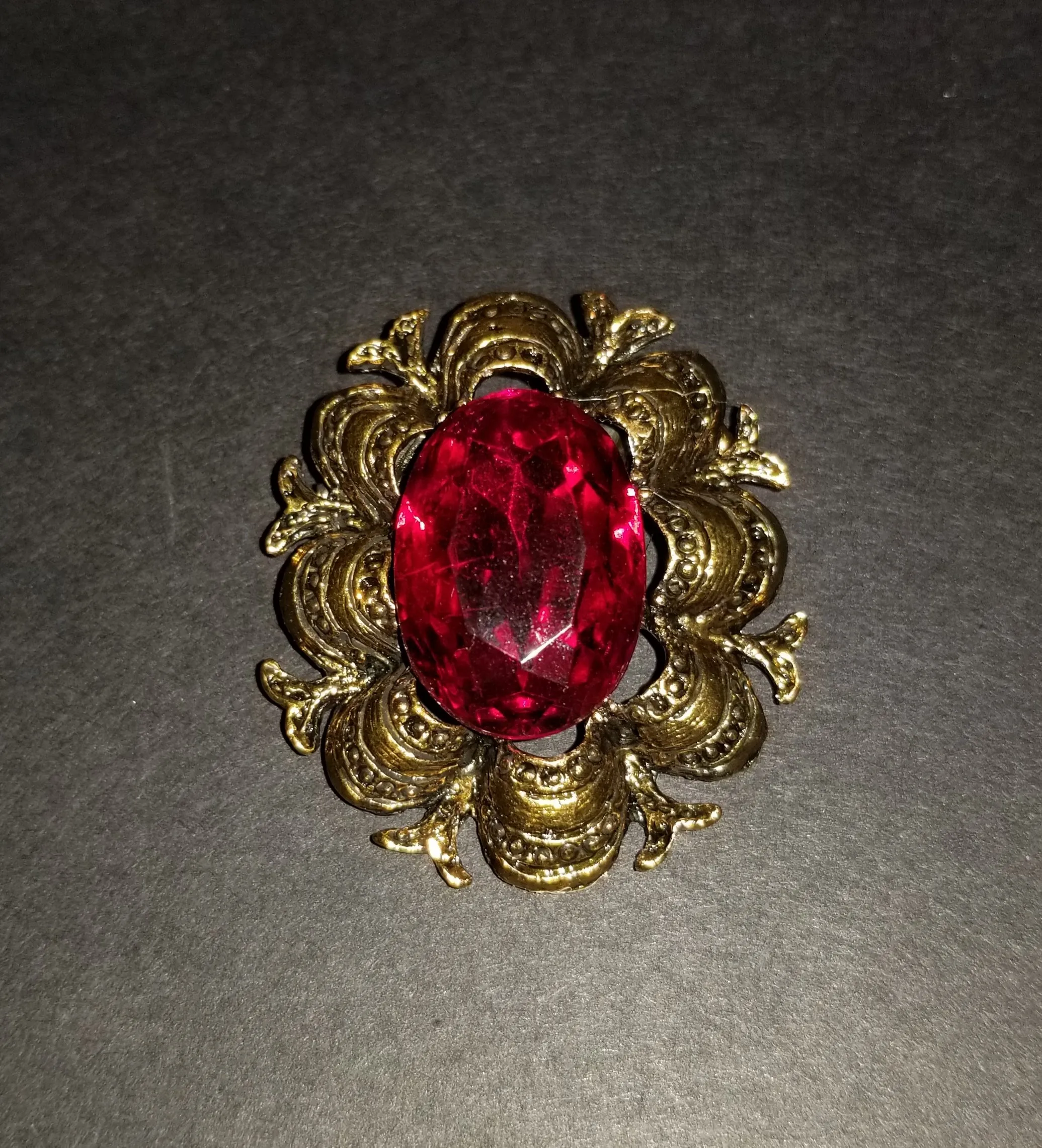 Victorian Dark Fuchsia Brooch