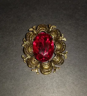 Victorian Dark Fuchsia Brooch