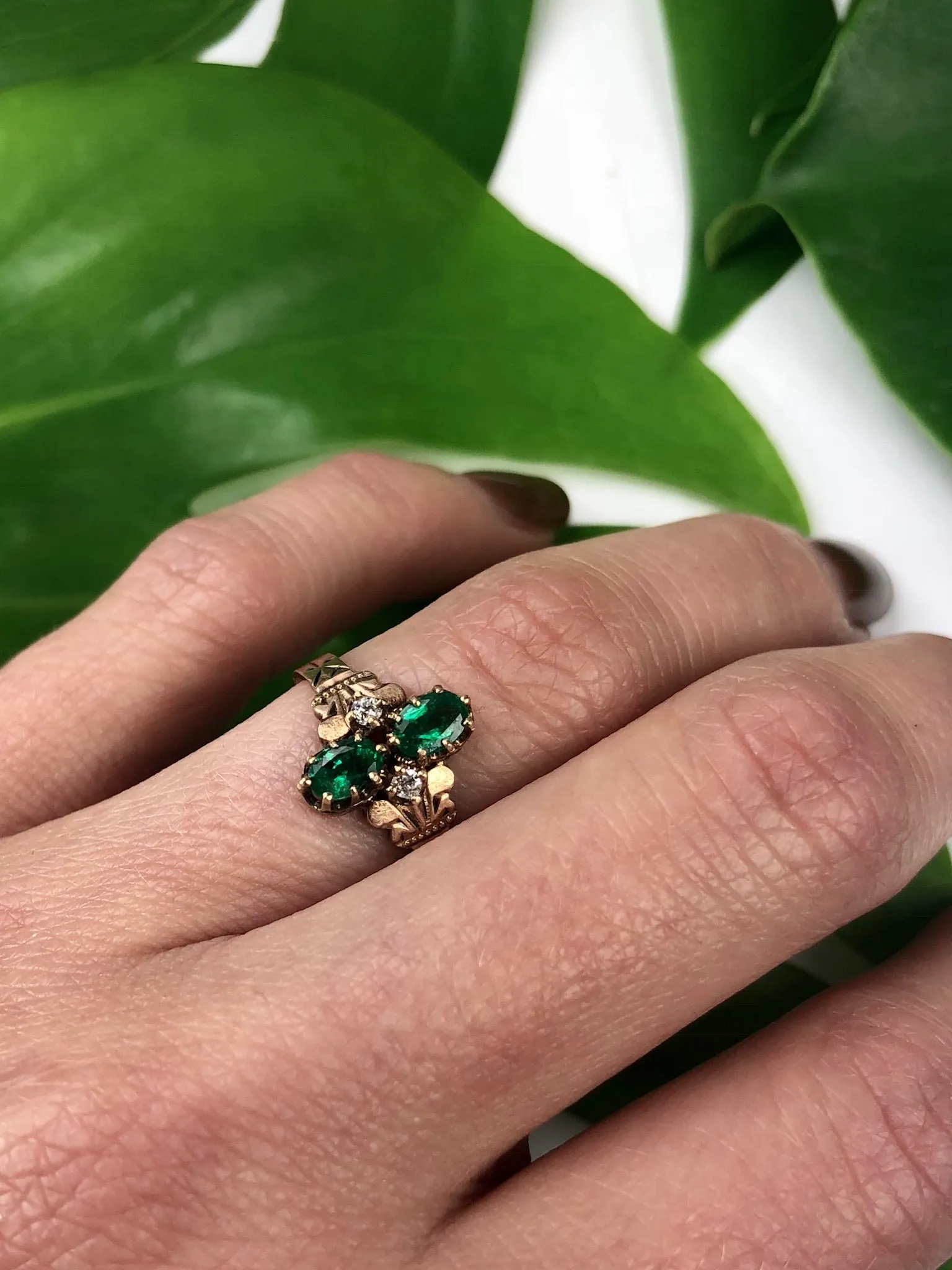 Victorian Emerald and Diamond Ring