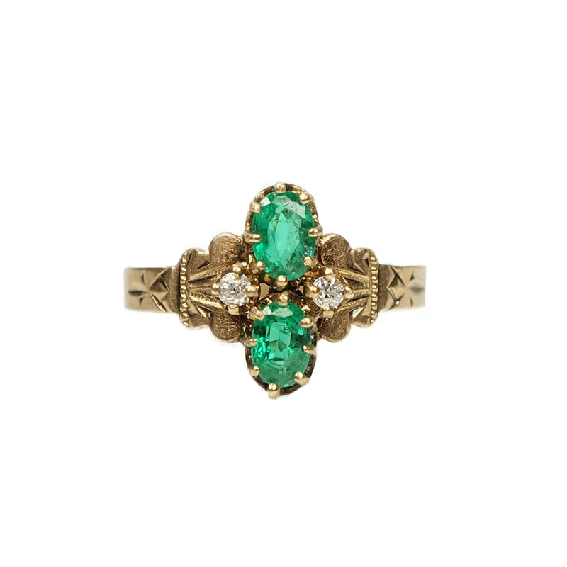 Victorian Emerald and Diamond Ring