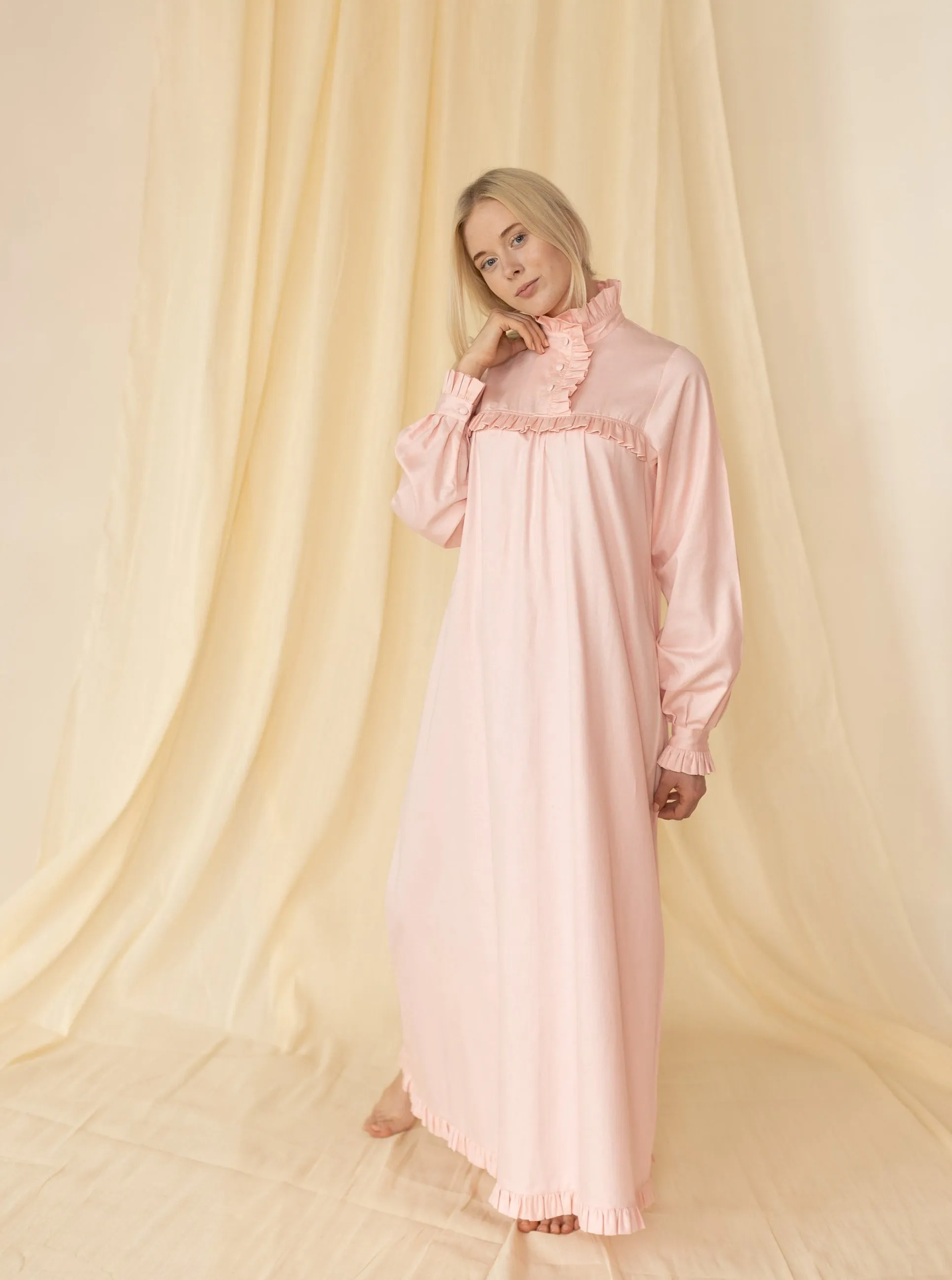 Victorian Winter Nightgown in all Pink