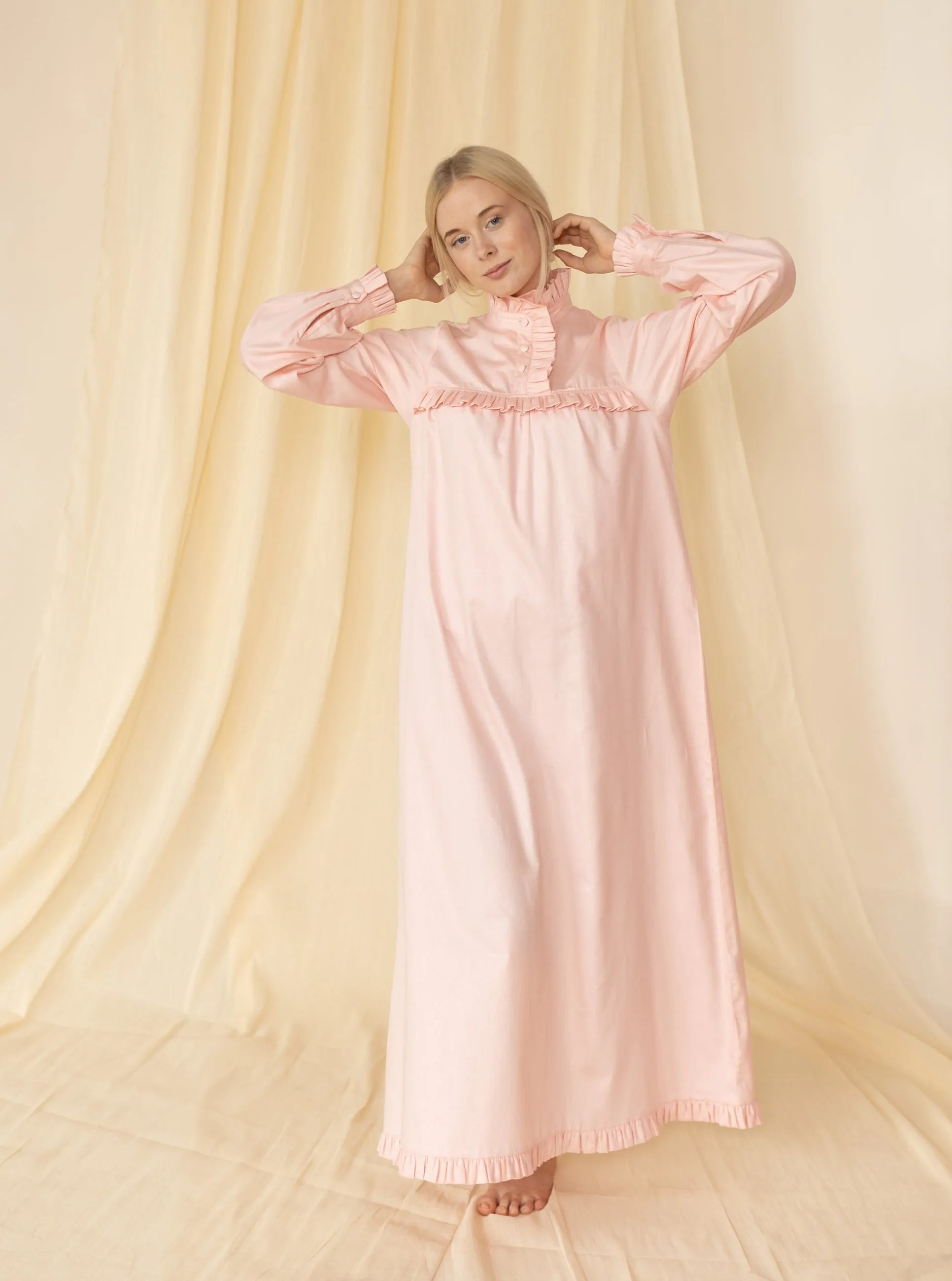 Victorian Winter Nightgown in all Pink