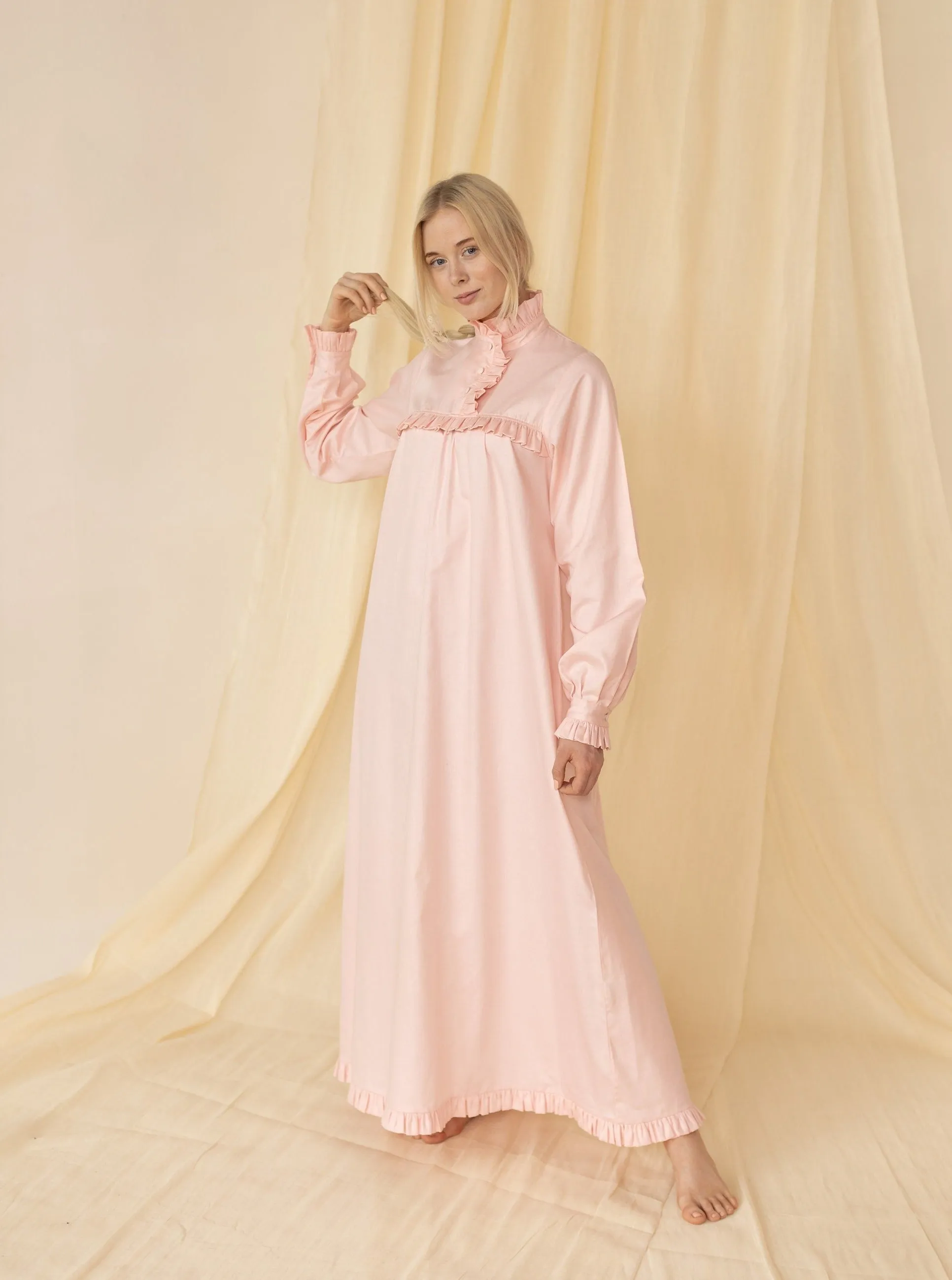 Victorian Winter Nightgown in all Pink