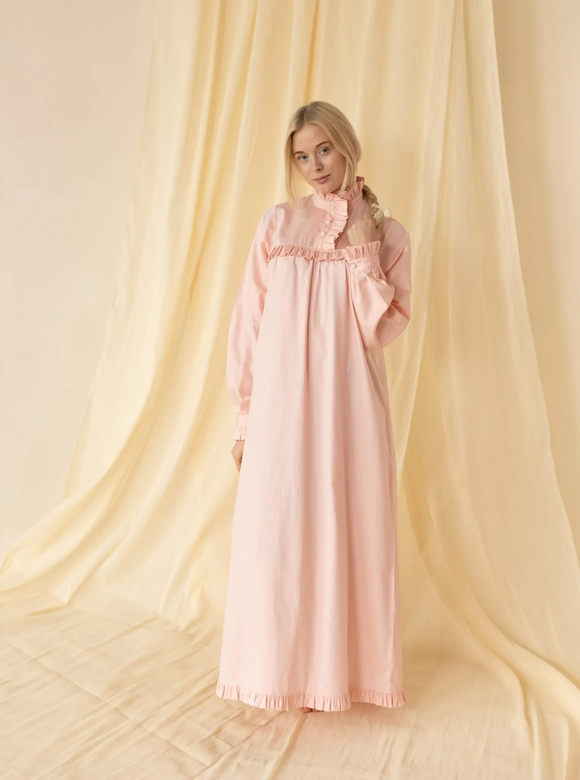 Victorian Winter Nightgown in all Pink