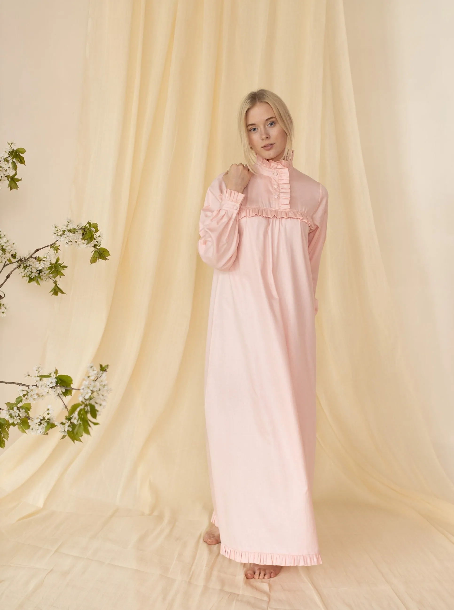 Victorian Winter Nightgown in all Pink