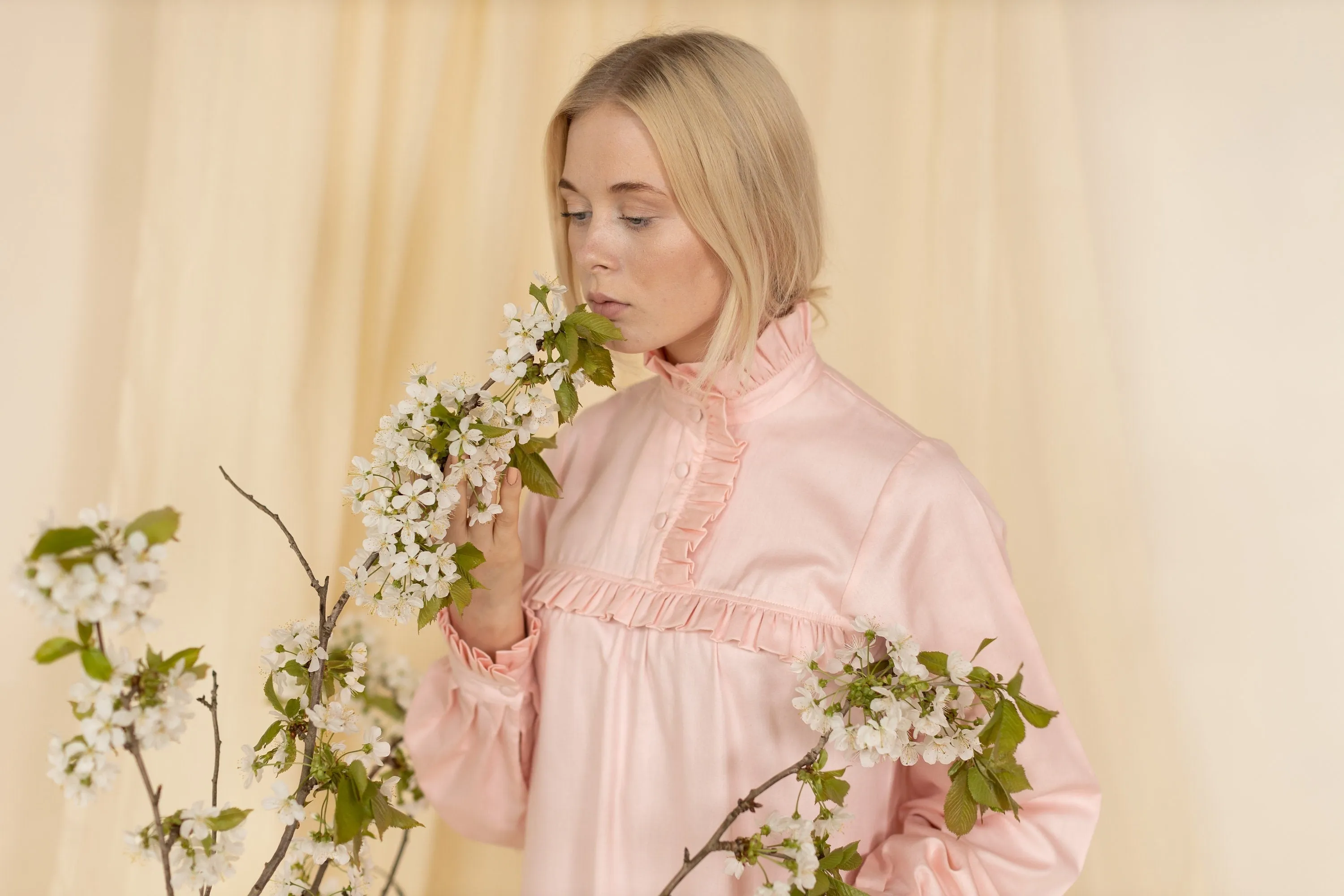Victorian Winter Nightgown in all Pink
