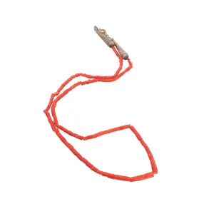 Vintage 1970s Southwestern Salmon Coral and Sterling Silver Single Strand 22" Necklace