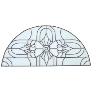 Vintage American Leaded and Beveled Clear Glass Arched Window Transom