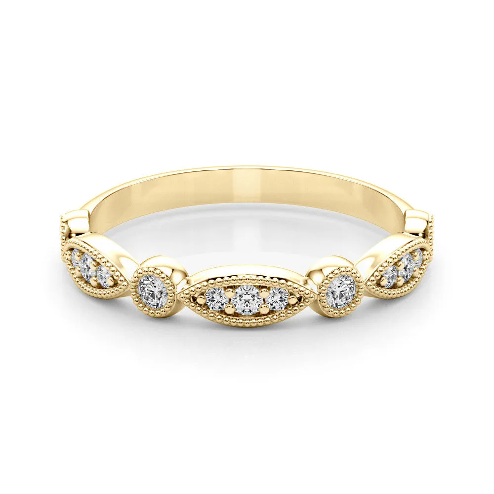 Vintage Edwardian Round Diamond Wedding Band