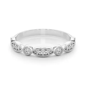 Vintage Edwardian Round Diamond Wedding Band