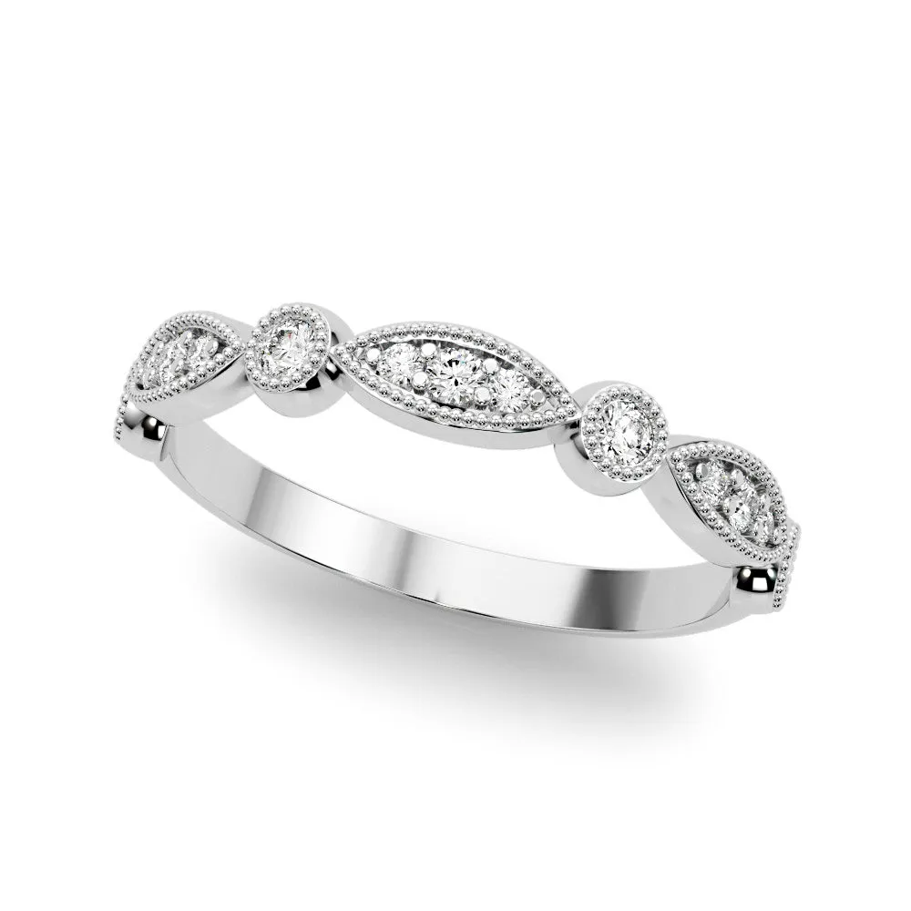 Vintage Edwardian Round Diamond Wedding Band