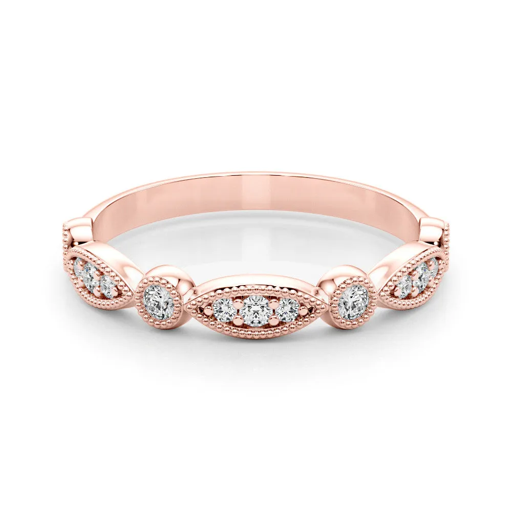 Vintage Edwardian Round Diamond Wedding Band