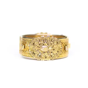 Vintage Freirich Victorian Revival Floral Bangle Bracelet
