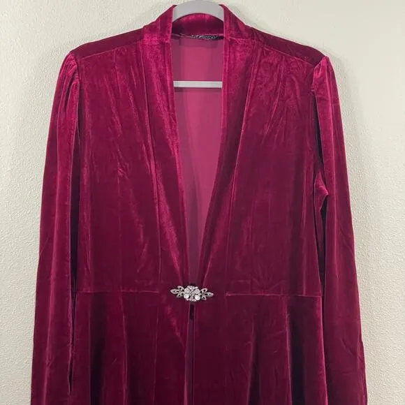 Vintage Long Sleeve Midnight Velvet Red Jacket Romantic Goth Vampire Gothic M
