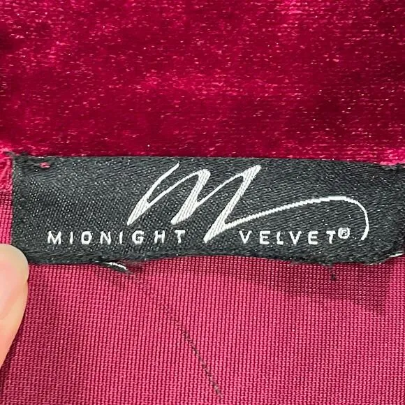 Vintage Long Sleeve Midnight Velvet Red Jacket Romantic Goth Vampire Gothic M