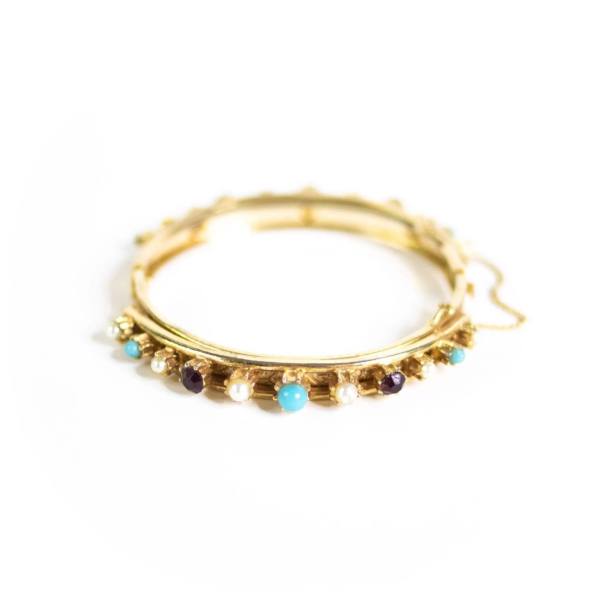 Vintage Victorian Revival Beaded Bangle Bracelet