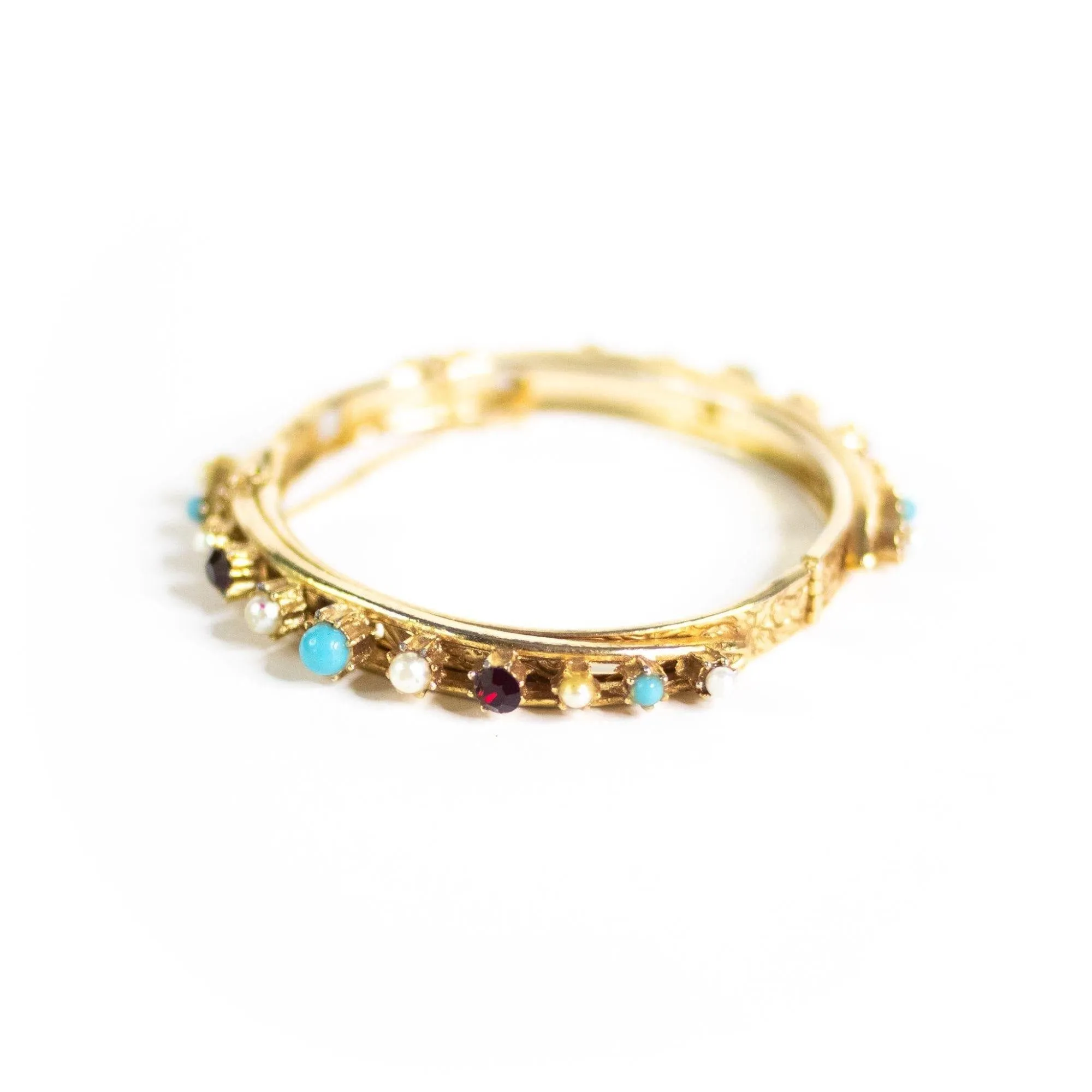 Vintage Victorian Revival Beaded Bangle Bracelet