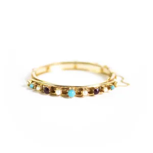 Vintage Victorian Revival Beaded Bangle Bracelet