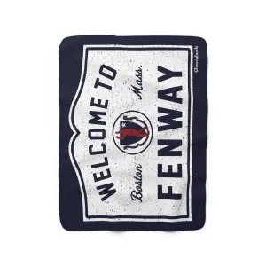 Welcome To Fenway Sign Sherpa Fleece Blanket