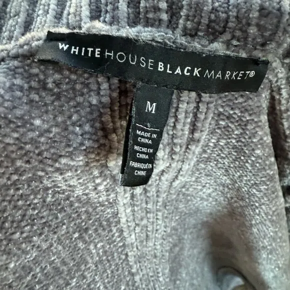 White House Black Market Modern Long Sleeve Chenille Cardigan soft cozy warm Med