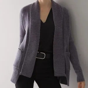 White House Black Market Modern Long Sleeve Chenille Cardigan soft cozy warm Med