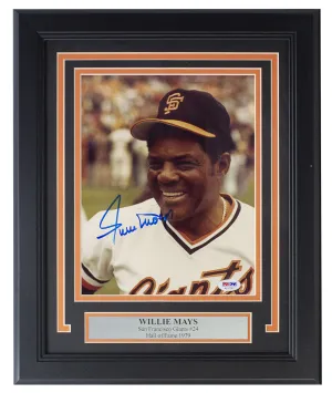 Willie Mays San Francisco Giants Signed Framed 8x10 Photo PSA/DNA