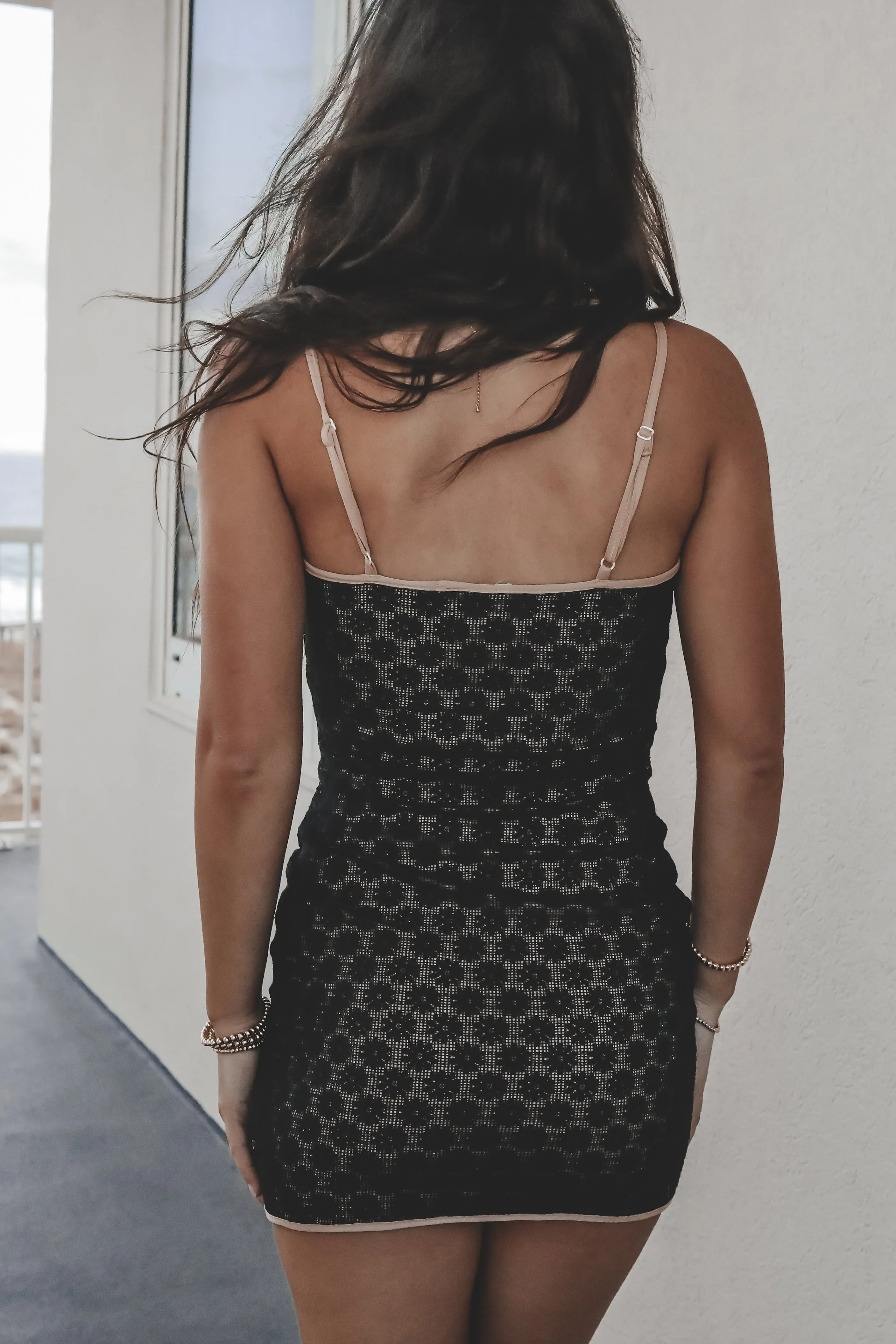 Wishing For Florals Black Lace Mini Dress