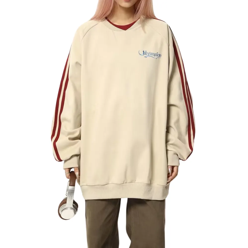Women's High Street Striped Contrast Sweatshirt