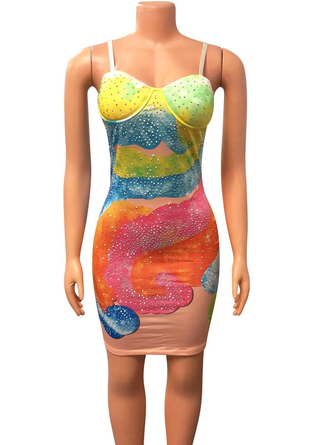 Women's Night Club Slip Rhinestone Dress