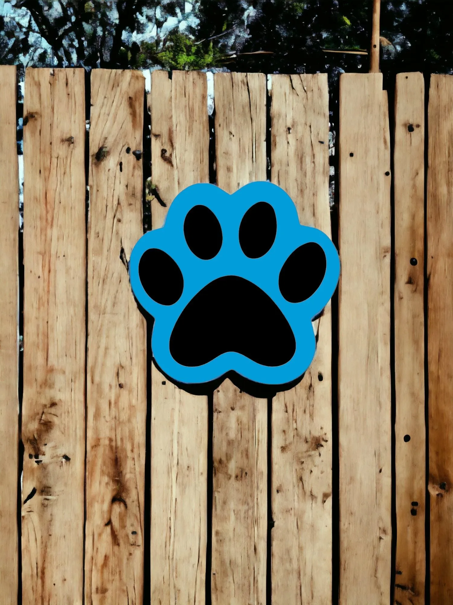 Wooden Paw Print Door Hanger