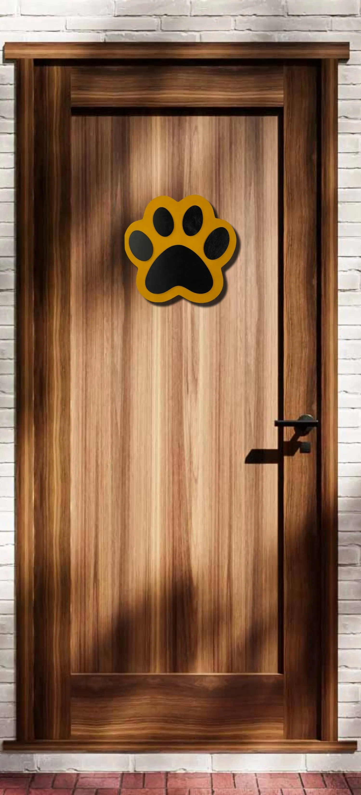 Wooden Paw Print Door Hanger