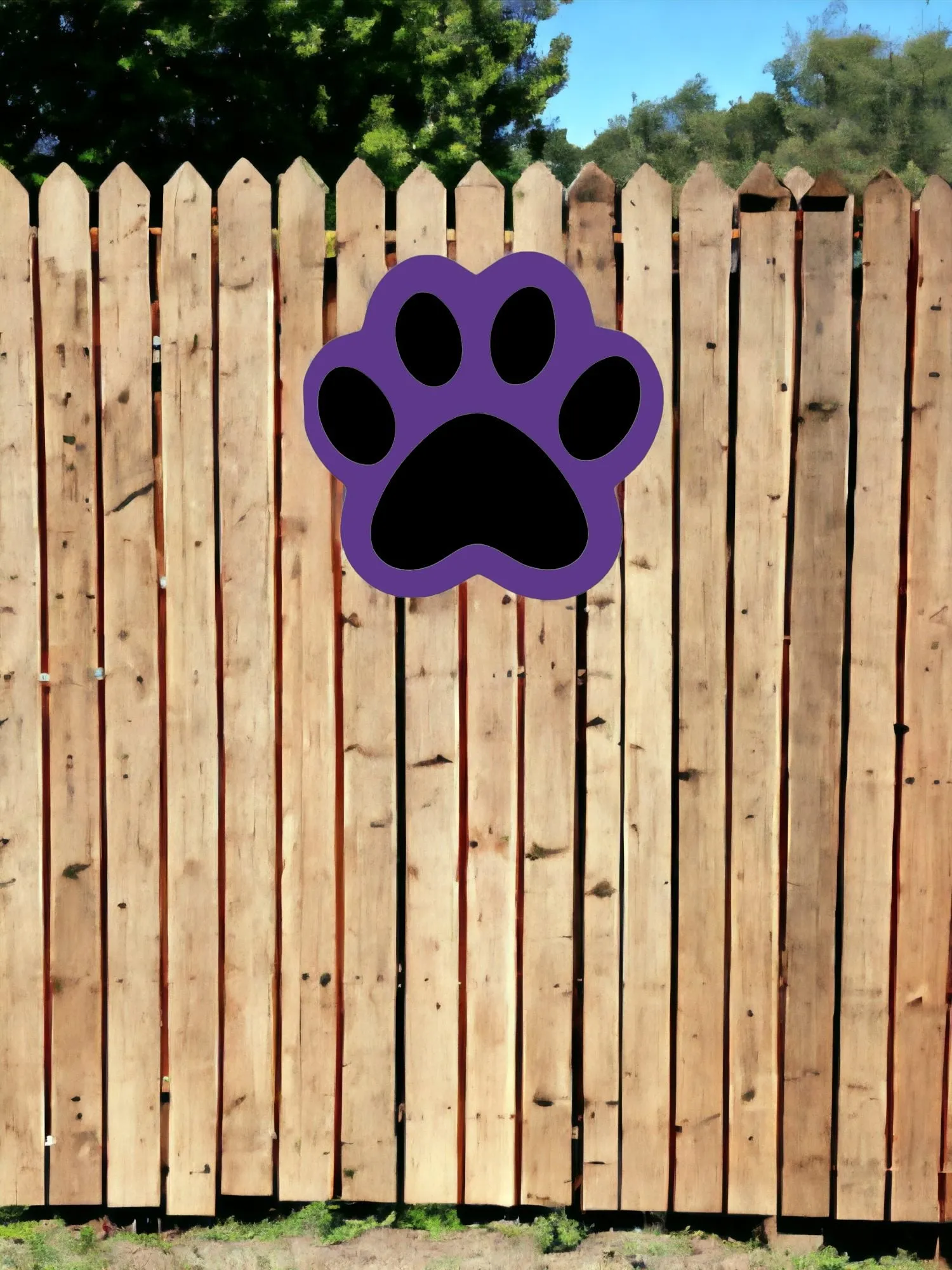 Wooden Paw Print Door Hanger