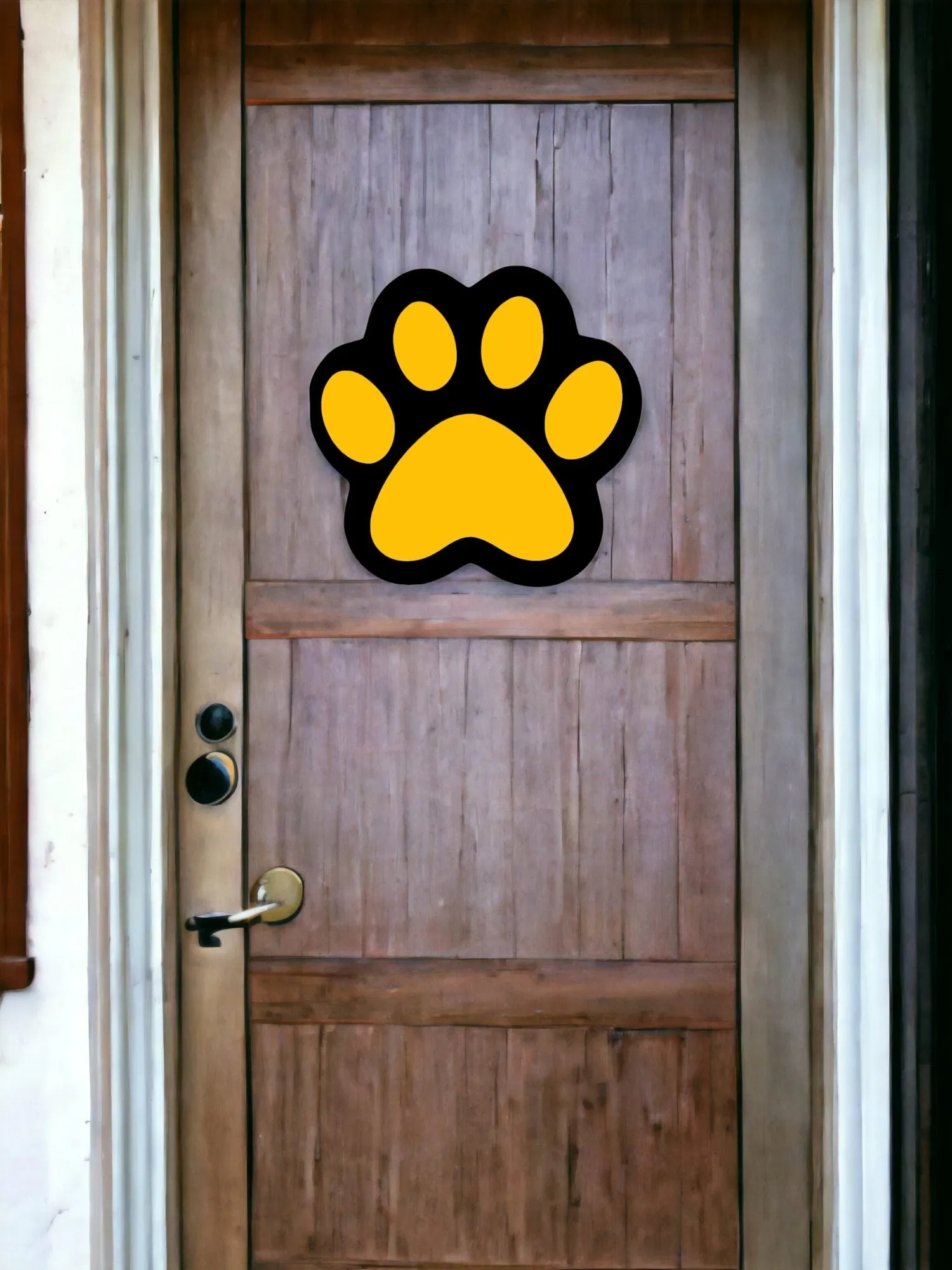 Wooden Paw Print Door Hanger