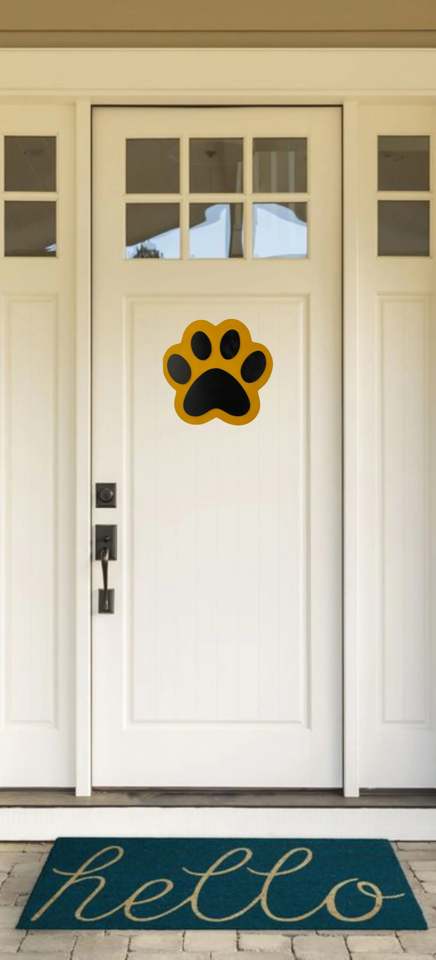 Wooden Paw Print Door Hanger